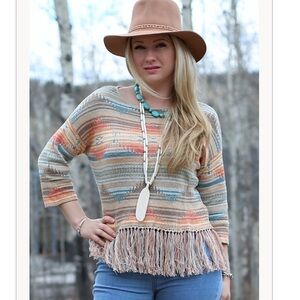 Denim Supply Ralph Lauren Southwest Fringe Sweater